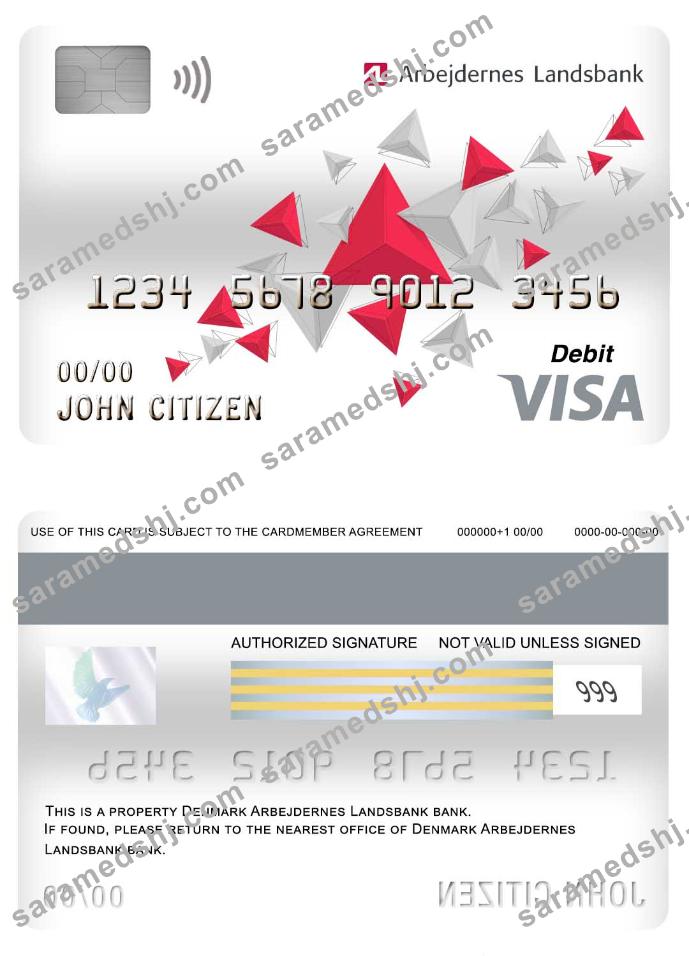 Denmark Arbejdernes Landsbank bank visa debit card
